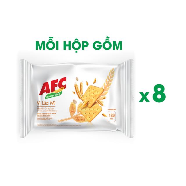 [Mã FMCGMALL giảm 8% đơn 250K] Combo 2 hộp bánh quy dinh dưỡng AFC vị rau và bánh quy dinh dưỡng AFC vị lúa mì, 2x200g