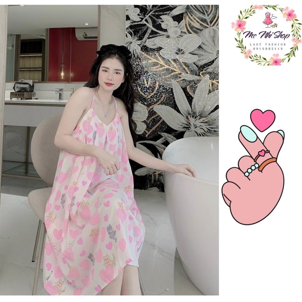 Đầm ngủ sexy, Chất Mango siêu mát dáng siêu xinh bigsize