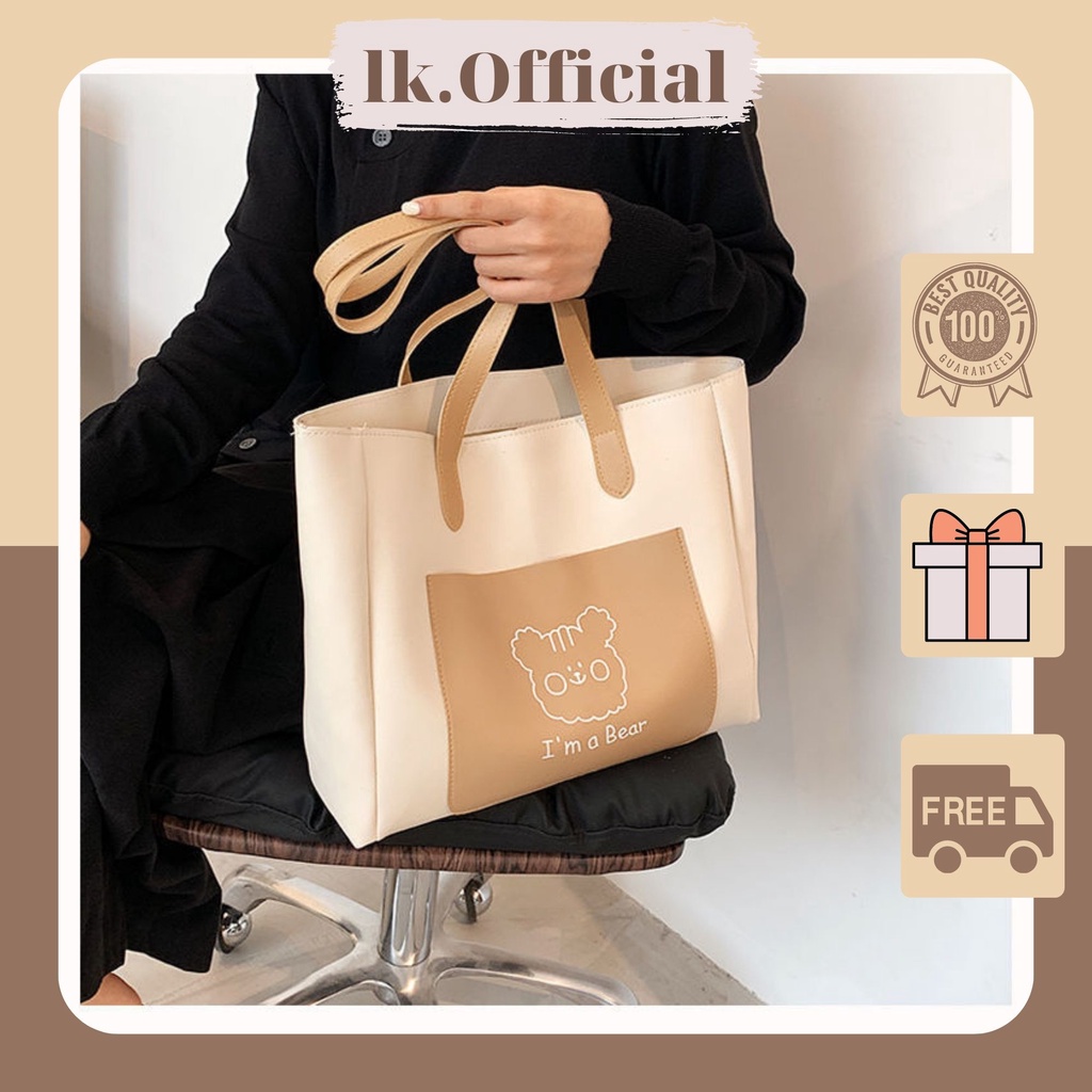 Túi xách công sở nữ túi tote chất liệu da màu sắc nhẹ nhàng phong cách Hàn Quốc LK158