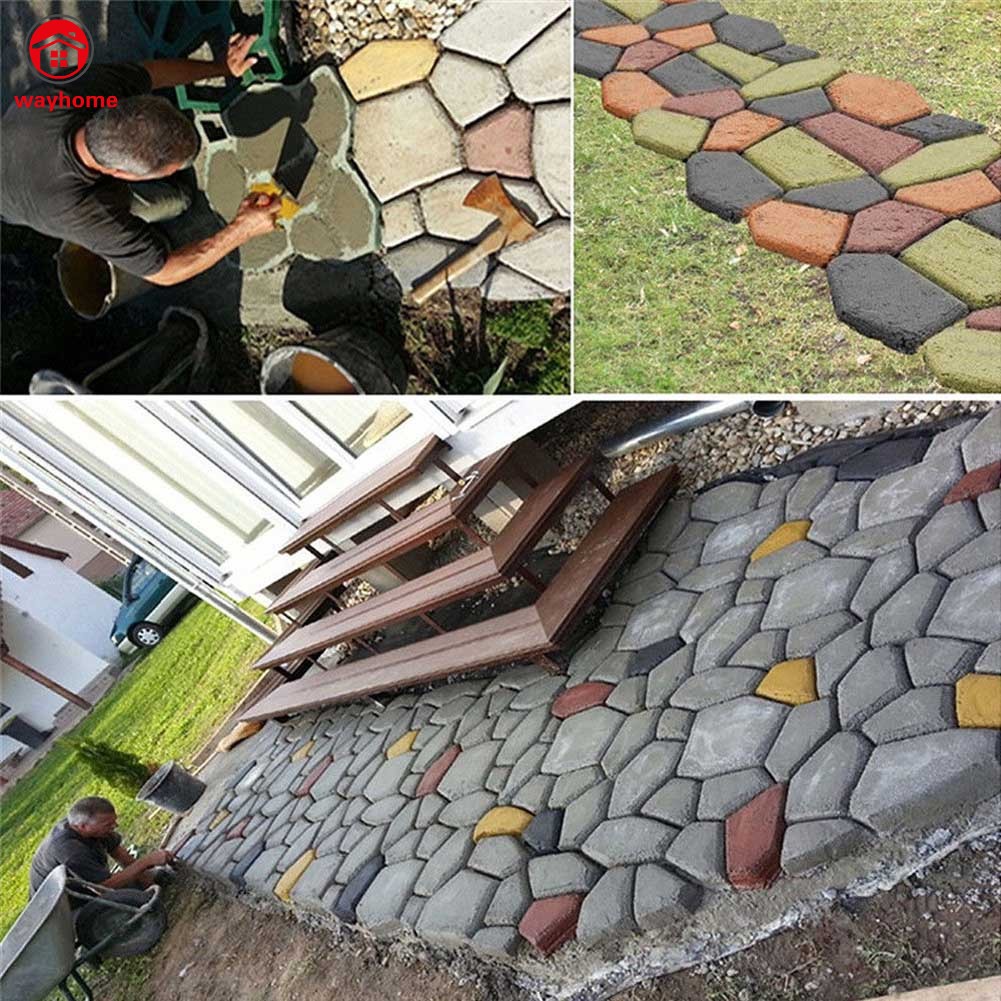Khuôn nhựa đúc xi măng làm đá lát sân vườn DIY độc đáo