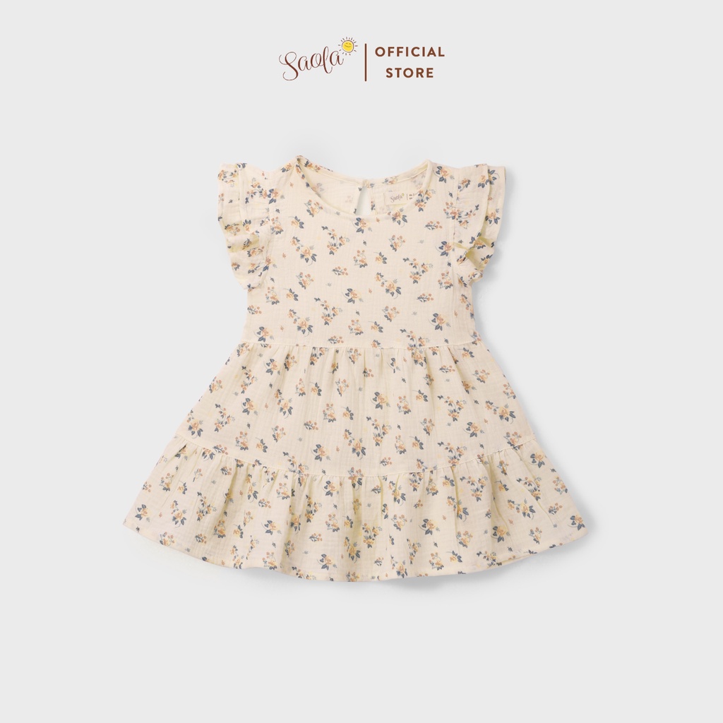 Váy Bé Gái Hai Tầng Tay Nhí Đáng Yêu Chất Liệu Muslin Thoáng Mát Mềm Mịn - DRM021 - JOLIE DRESS - SAOLA KIDS CLOTHING