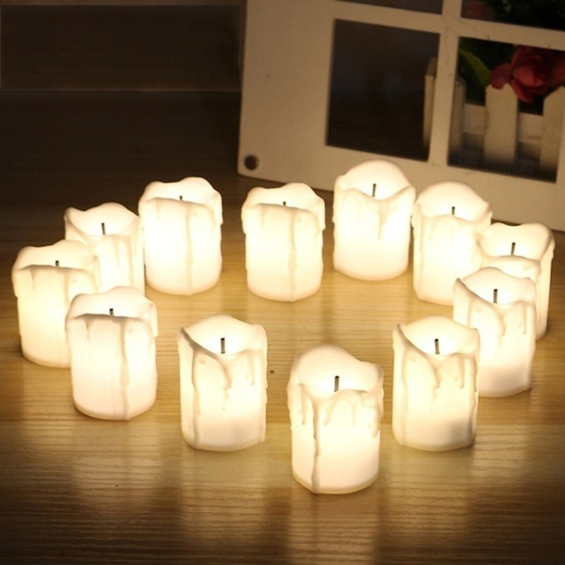 Artificial Electronic Candles, LED Candles Lamp Tealight Romantic Creative Votive Flameless Colorful Battery Electronic Led Light for Home Decor