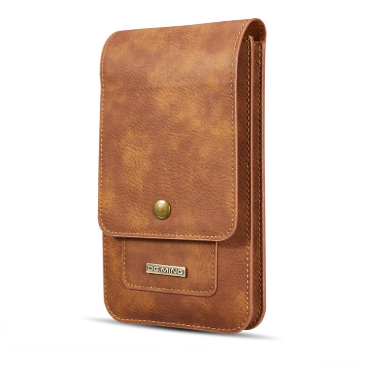 Bao da 2 ngăn đựng điện thoại đeo ngang hong - V017