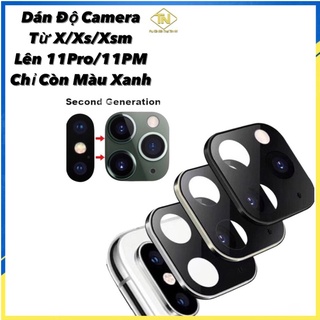MIẾNG DÁN ĐỘ CAMERA TỪ X LÊN ĐẾN X/XS/XSM->11PRO-11PRO MAX CHỈ CÒN MÀU XANH
