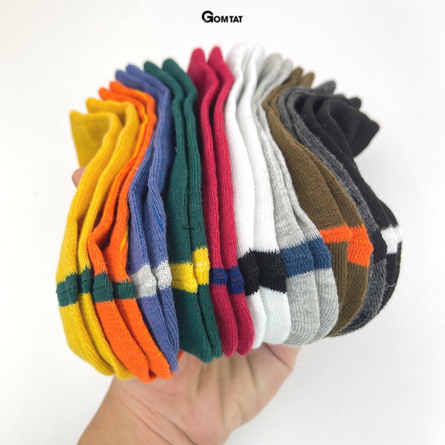 Set 10 đôi tất vớ nữ cổ ngắn GOMTAT phong cách vintage, chất liệu mềm mại thoáng mát 10 đôi sử dụng cả tuần- CB001-10DOI