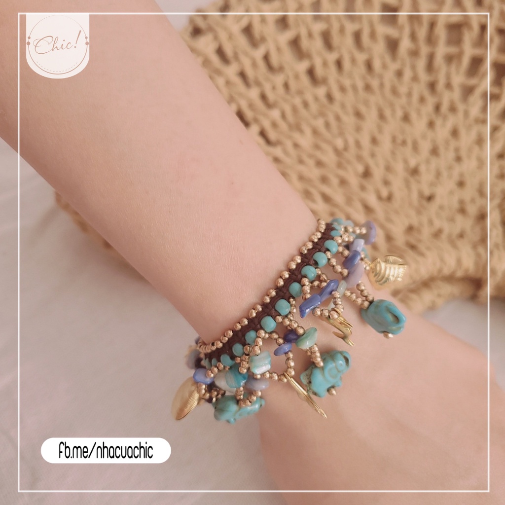 Vòng tay boho tua rua - loại voi - Lắc tay vintage phong cách bohemian