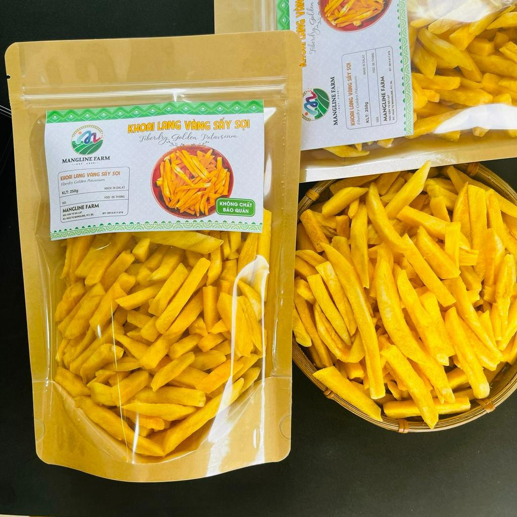 Khoai lang vàng sấy sợi Mangline Farm Đà Lạt 250g thơm ngon giòn tan giúp giảm cân cải thiện tiêu hoá