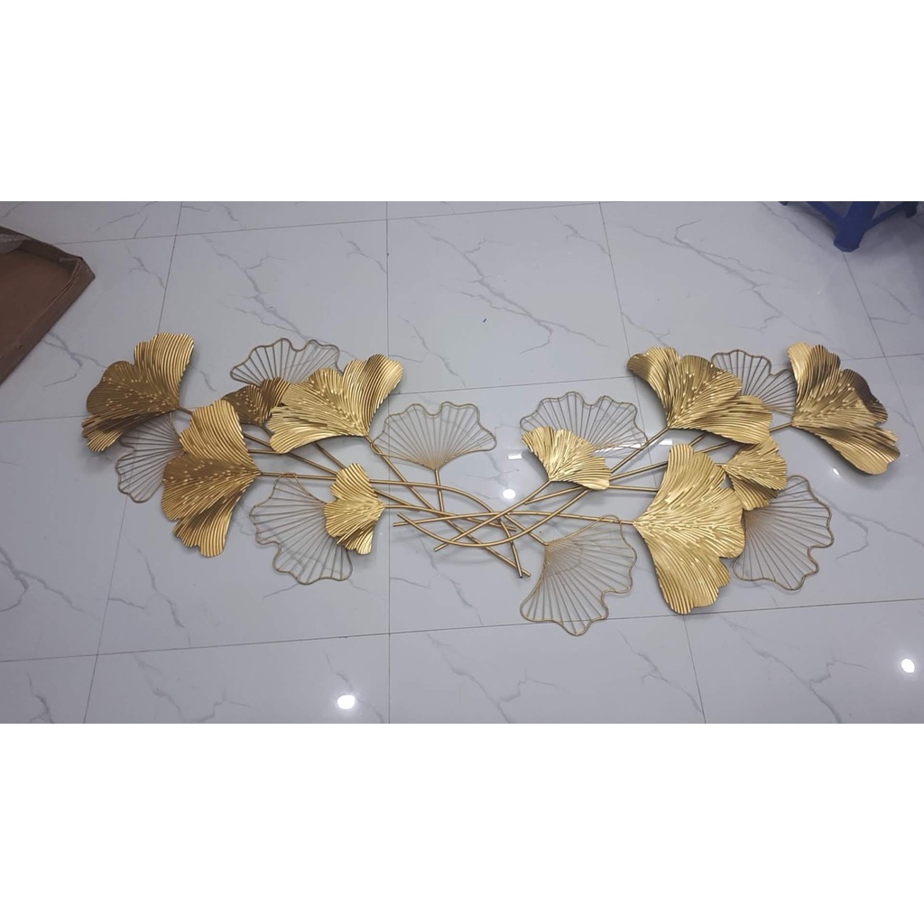 Tranh sắt treo tường trang trí nghệ thuật-Decor kim loại phong cách mới,giá rẻ,hoạ tiết lá Kinhgo-kích thước lớn180x90cm