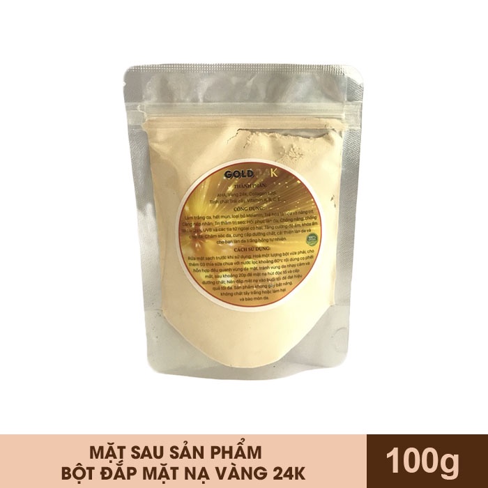 Bột đắp mặt nạ tinh chất vang 24k dưỡng da trắng sáng, mịn màng gói 100G- MCV