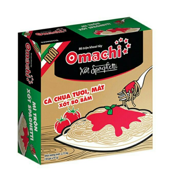 Thùng 30 Gói x 91g Mì Trộn Khoai Tây Omachi Xốt Spaghetti