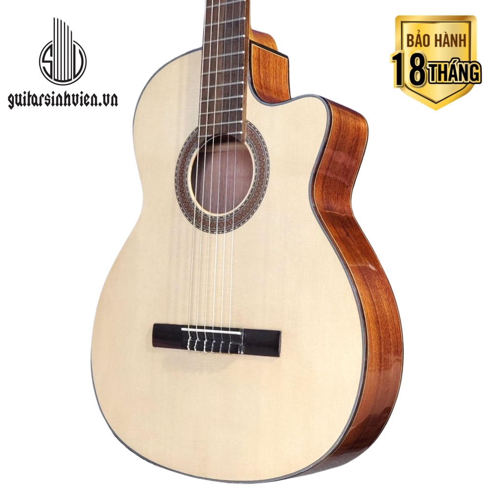Đàn Guitar Classic Thùng Mỏng Gỗ Hồng Đào - Tặng Kèm Combo Phụ Kiện - Đàn Classic Thùng Mỏng Giá Rẻ