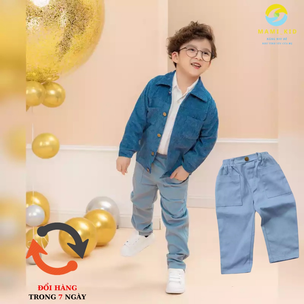 Quần Kaki Cho Bé Trai Đi học Mami kid, chất kaki mềm, đủ size 17-38kg