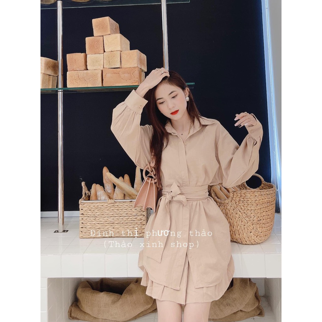 [RẺ VÔ ĐỊCH] Sét Bộ 3 Món Sơ Mi Full Màu Đen/Trắng/Be (Kèm Hình Thật)
