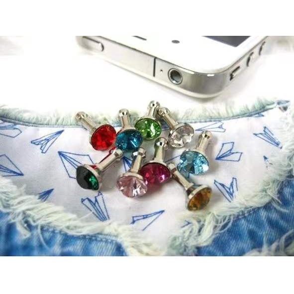 Nút Cắm Lỗ Cắm Chống Bụi 3.5mm Đính Kim Cương Cho Điện Thoại Di Động