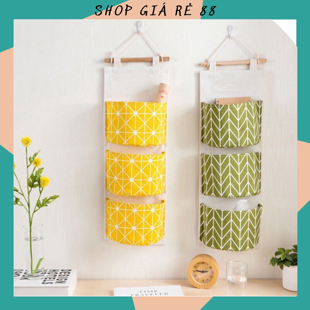 Giỏ vải treo tường, túi treo tường đa năng 3 ngăn 2355 Shop Giá Sỉ 88