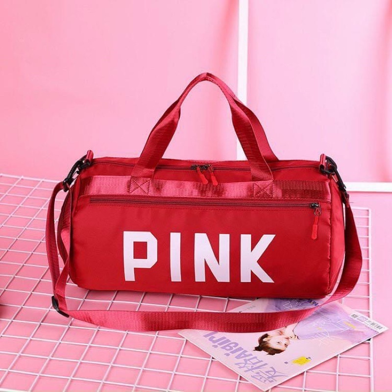 [Ảnh thật] Túi du lịch pink đựng đồ size lớn có ngăn đựng giày MT19