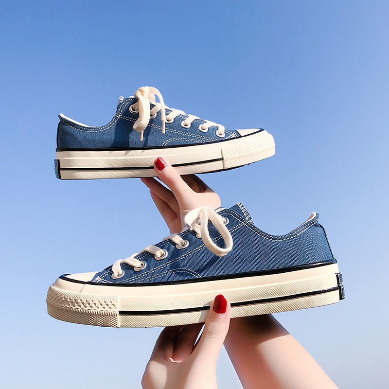 Giày Vải Canvas Cổ Thấp Phong Cách Retro Hàn Quốc Trẻ Trung Cho Nam