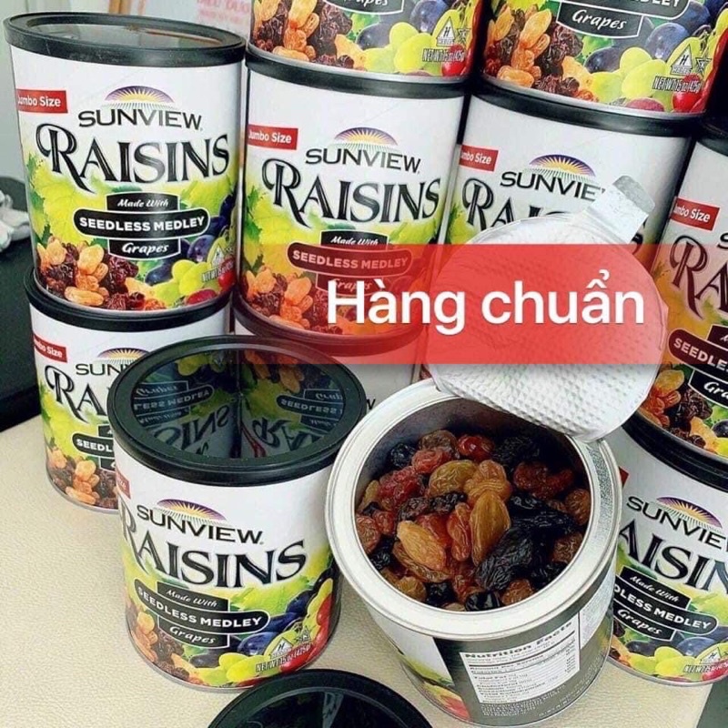 [Hàng chuẩn] Nho khô Mỹ Sunview Raisins 452g