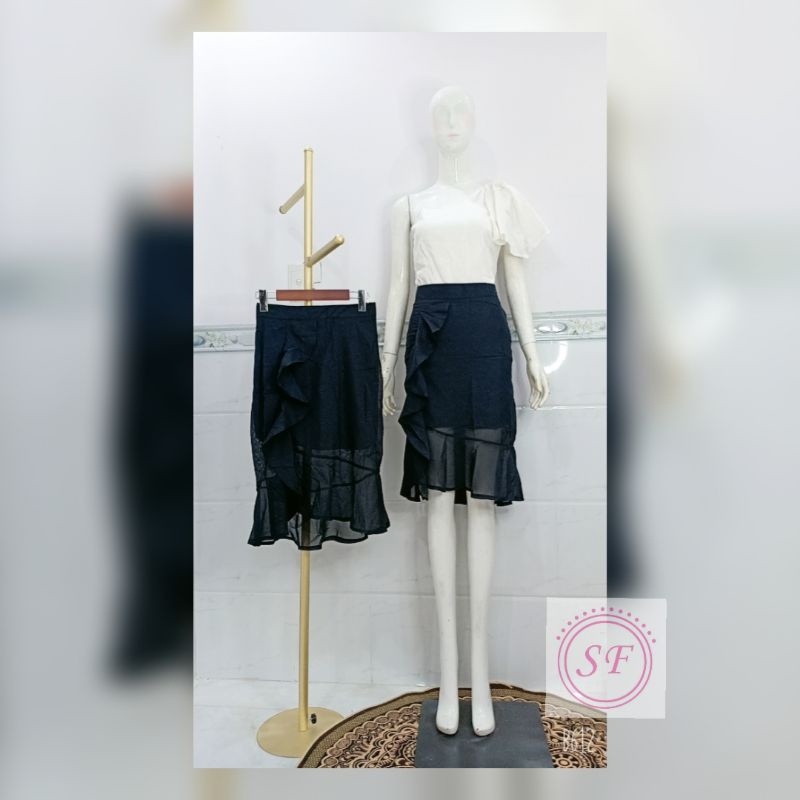 Chân váy voan đuôi cá phối bèo