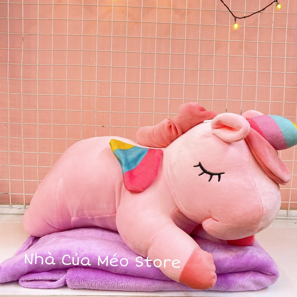 Bộ Gối Mền Hình Unicorn Hồng Đáng Yêu [Nhà Của Méo Store]