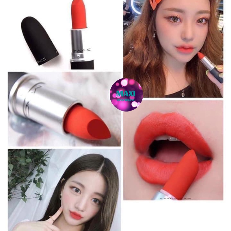 Son MAC Powder Kiss Màu 303 - Màu Đỏ Cam