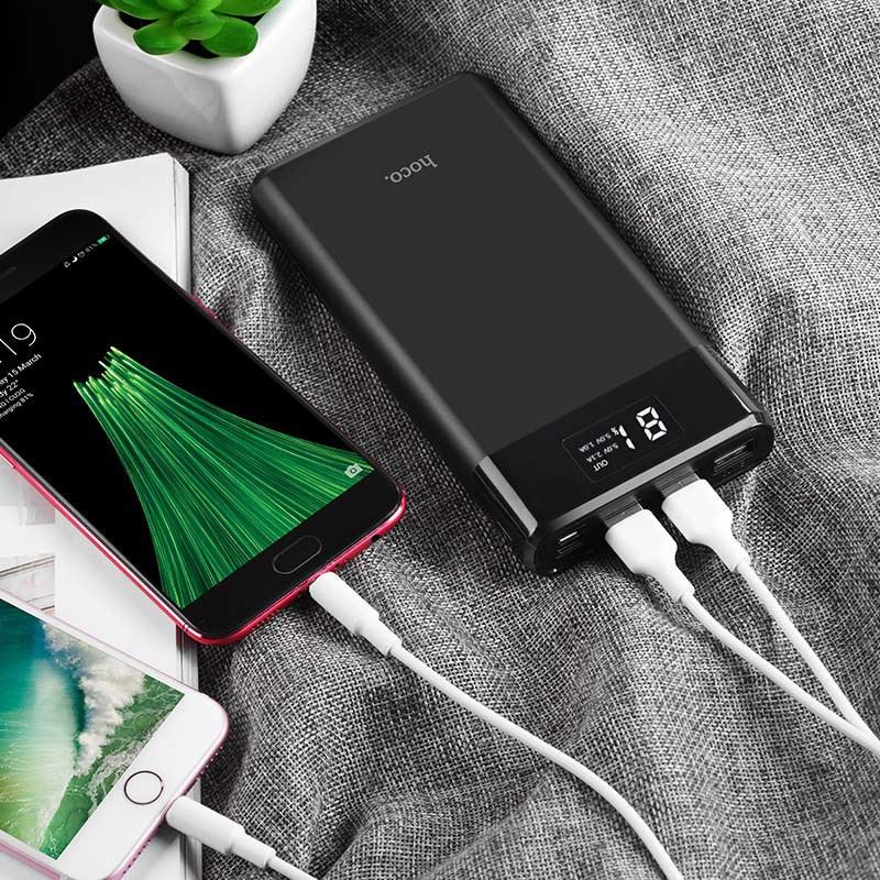 [ xả kho] Pin sạc dự phòng Hoco B35E Entourage 30000mAh 2 cổng sạc, 3 cổng ra- có LCD