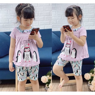 Bộ lửng cotton cho bé gái