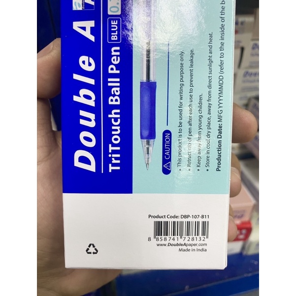 Hộp 12 Cây Bút Bi 0.7mm DoubleA Tritouch Dbp107 ,Viết trơn đều mực