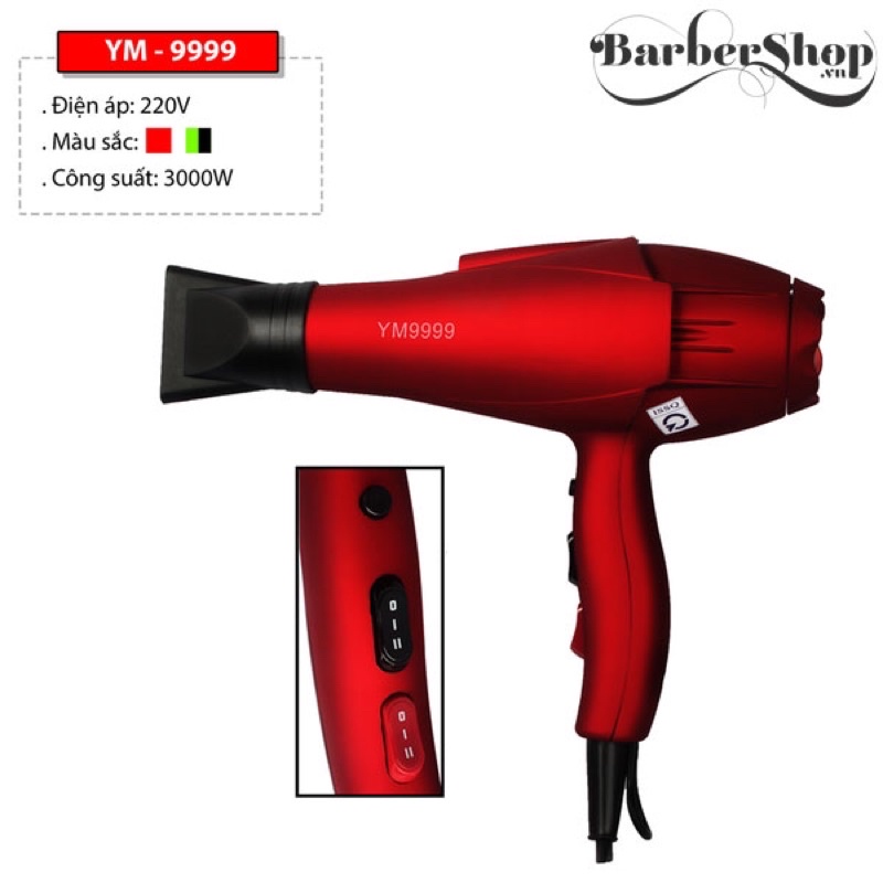 Máy Sấy Tóc YM 9999 Máy Sấy Tóc Siêu Bền Dành cho Salon ( Bảo hành 1 đổi 1 trong vòng 1 tháng)