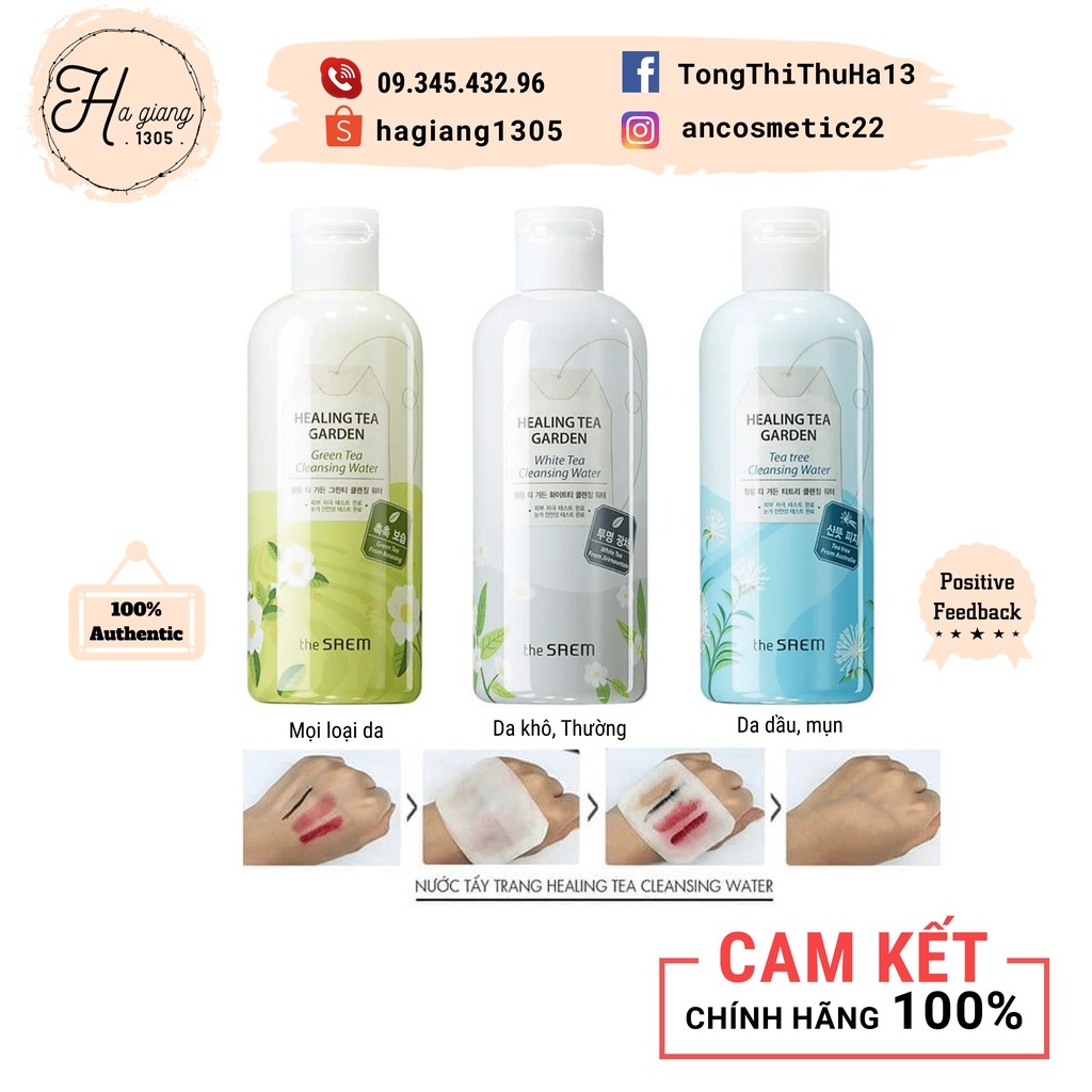 Nước tẩy trang The Saem - Healing Tea Garden Cleansing Water