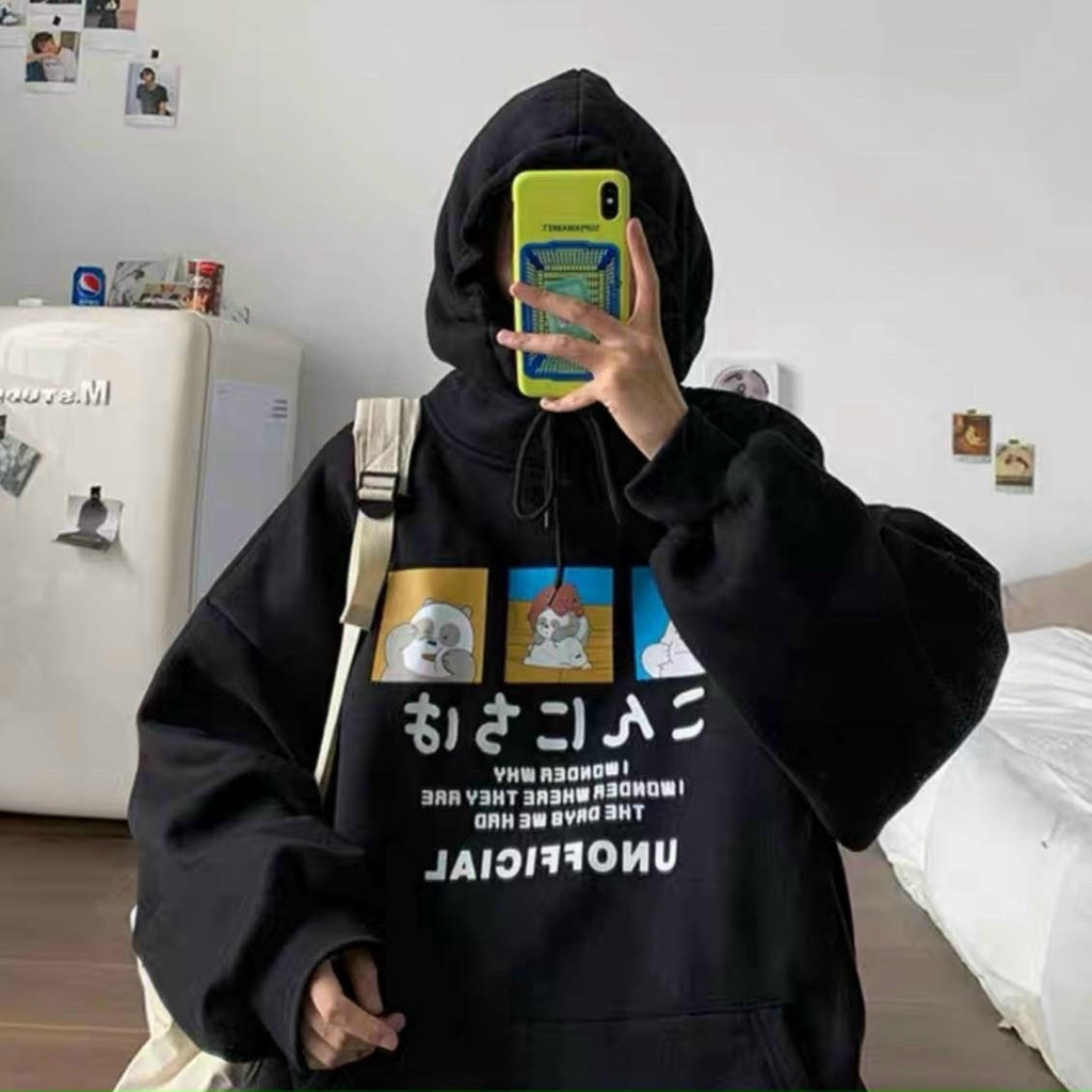 Áo hoodie nỉ ngoại in chữ nhật unisex thời trang dành cho nam nữ