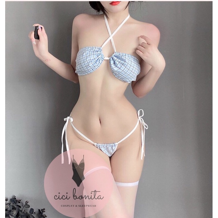 Đồ lót gợi cảm/ set bikini đáng yêu hoạ tiết sọc caro dễ thương CL08 CICI BONITA HCM