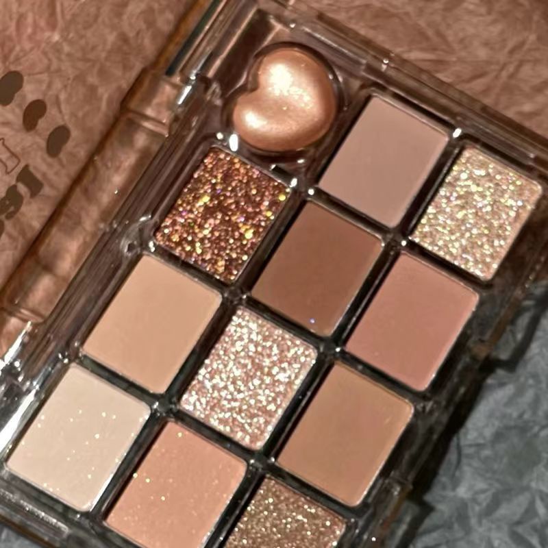 Bảng Phấn Mắt Callcall Ling 12 Màu Sắc Tông Lì/Hiệu Ứng Ngọc Trai Lấp Lánh Chống Thấm Nước Chống Nhòe