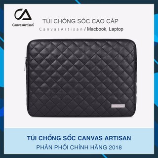 Túi chống sốc Laptop Macbook CanvasArtisan caro da sang chảnh (Chính hãng)