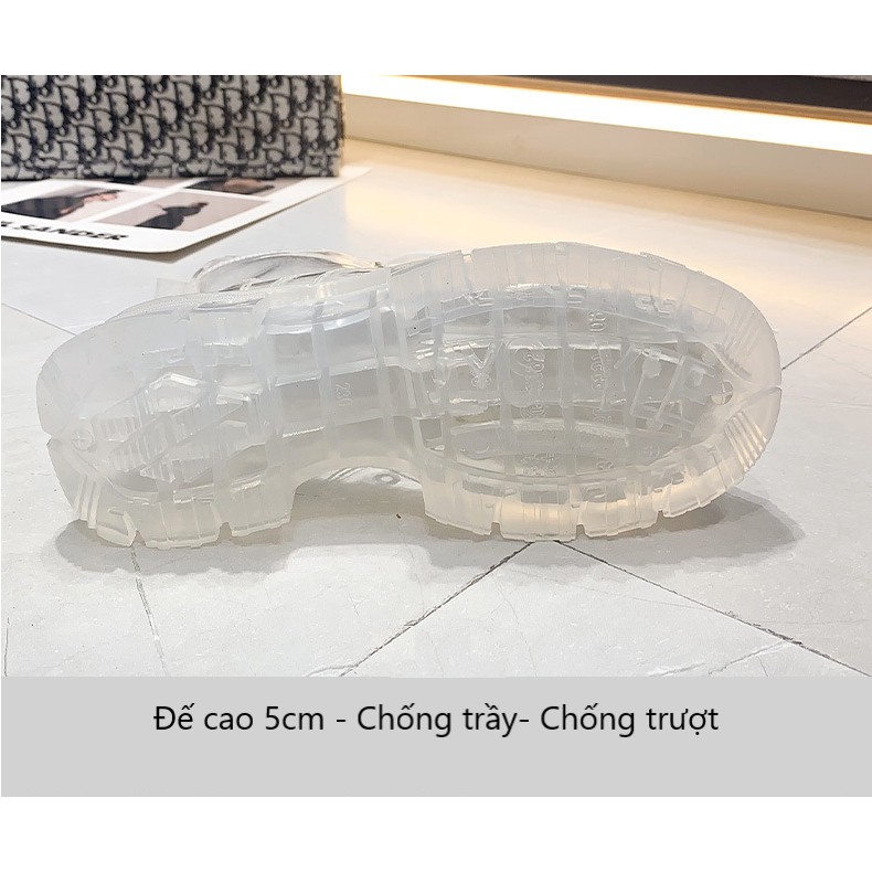 Giày boot nữ cao cổ trong suốt 🧦 TẶNG 01 ĐÔI TẤT NGẪU NHIÊN 🧦 Đế cao 5cm chống trơn trượt, chống mài mòn | BigBuy360 - bigbuy360.vn