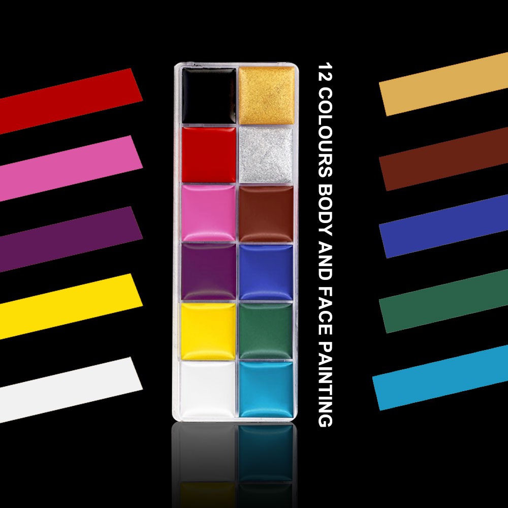 [Hàng mới về] Bảng 12 Màu Vẽ Cơ Thể Và Trang Điểm Mặt Vui Nhộn Phù Hợp Cho Các Dịp Lễ Hóa Trang | BigBuy360 - bigbuy360.vn