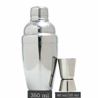 Bộ 2 sản phẩm định lượng pha chế shaker inox gồm bình lắc pha chế shaker và jigger đong định lượng