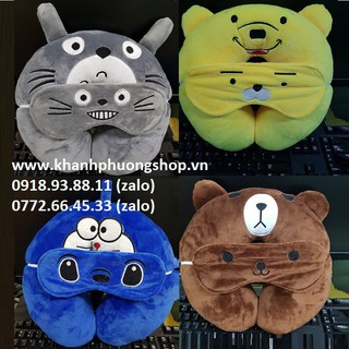 gối kê cổ - gối kê cổ có bịt mắt