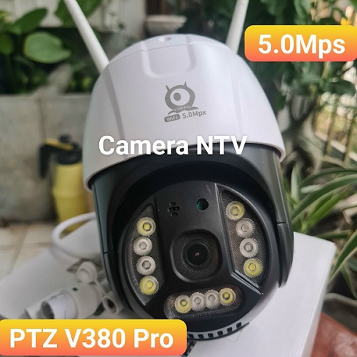 CAMERA IP WIFI NGOÀI TRỜI CHỐNG NƯỚC V380 Pro C12 5.0 Mpx, Xoay 360 độ, theo dõi chuyển động, ban đêm có màu khi bật Led