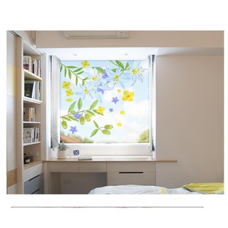 Decal Dán Kính Cao Cấp -Hoa Bụp Vàng ( 60x58cm )-DK7196