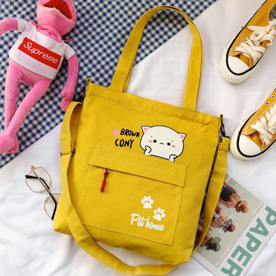 [Hàng Loại A] 20 mẫu hot Túi tote vải bố đựng đồ canvas đeo chéo