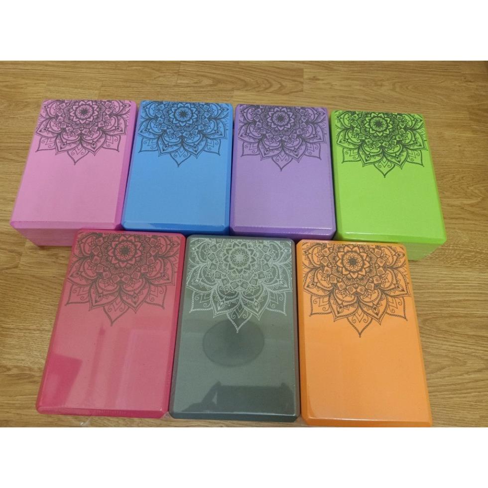 Gạch tập yoga xốp Eva nặng 200g in hoa mandala - Yoga blocks