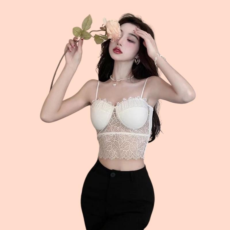 Áo Bra Ren Dáng Dài Quyến Rũ Sexy Su Official, Áo Lót Nữ Mút Mỏng 2 Dây 2206