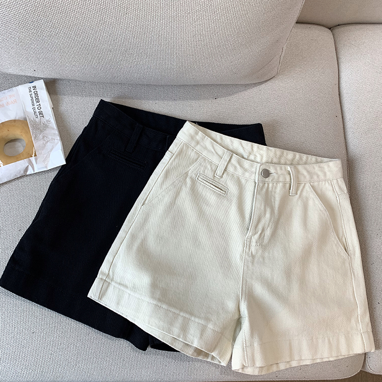 Quần short denim lưng cao 42244 đơn giản dễ phối đồ