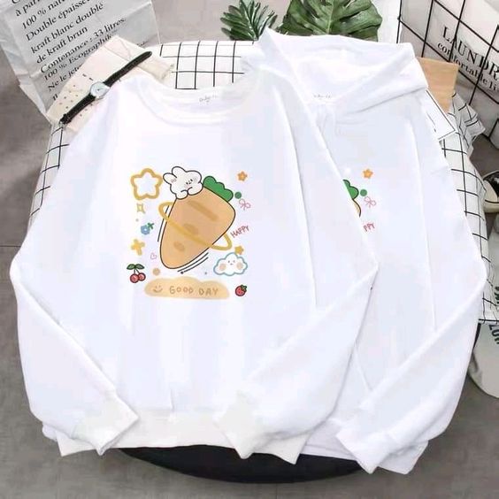 Áo Hoodie Sweater CARROT Cute Nỉ Bông form rộng basic tay dài dày dặn ấm áp cặp đôi nam nữ unisex Aomivn