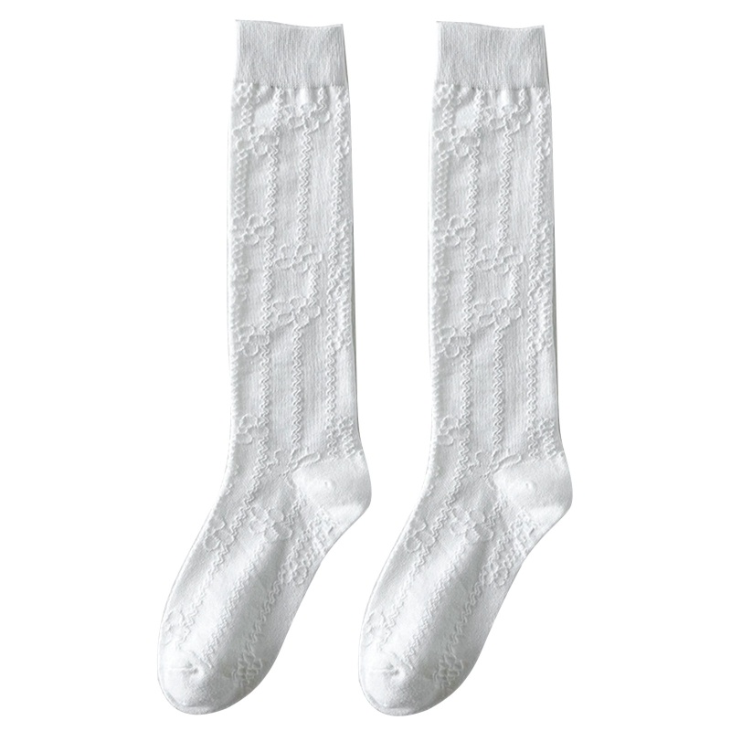 Xiangbao Vớ Lửng Bằng Cotton Lưới Mỏng Màu Trơn Họa Tiết Kẻ Sọc Caro Phong Cách Lolita Mùa Hè Cho Nữ