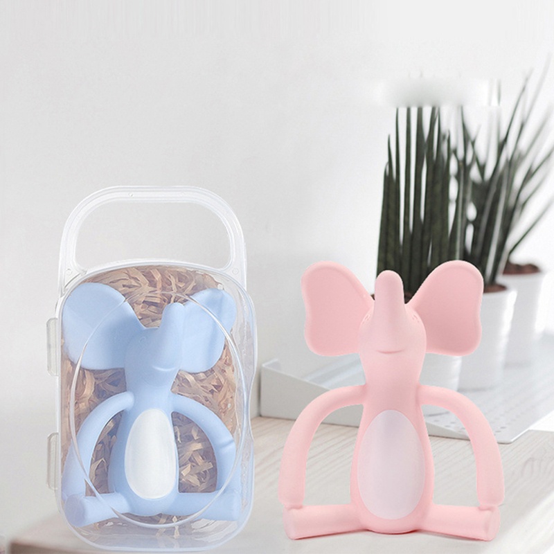 1 Đồ Chơi Ngậm Mọc Răng Hình Chú Voi Hoạt Hình Bằng Silicon Thoải Mái Cho Bé