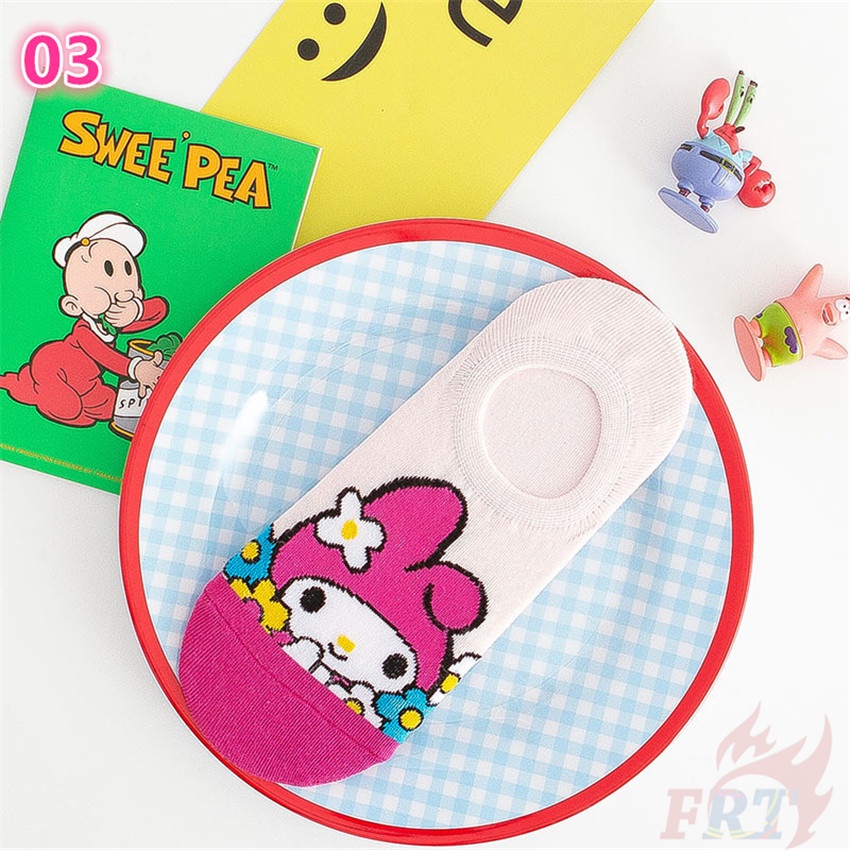 ❀ Vớ Mắt Cá Chân Sanrio ❀ 1 Đôi Tất Ngắn In Hình Cinnamoroll Hello Kitty BADTZ-MARU Keroppi Thời Trang Hip Hop Đường Phố