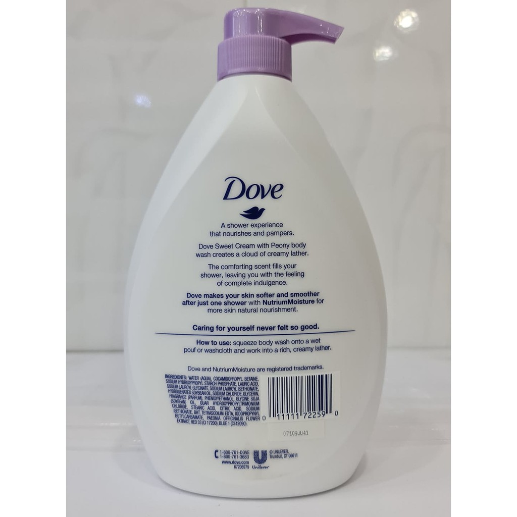 Sữa Tắm Dưỡng Ẩm Trắng Da DOVE 1000ml USA Mỹ