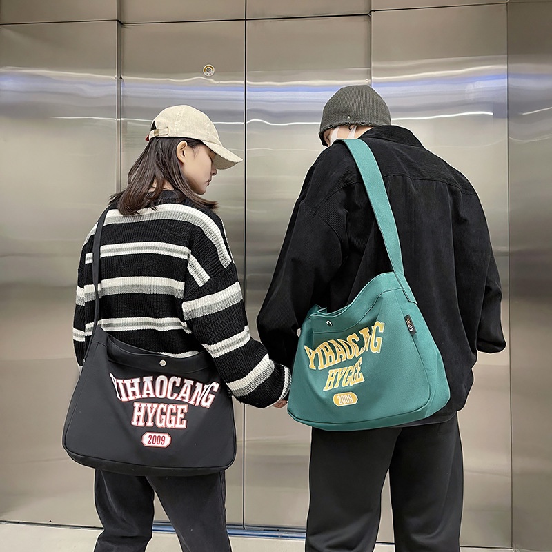 Túi Xách Canvas Cỡ Lớn In Chữ Thời Trang Cho Nam Nữ